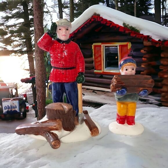 Department Dept 56 Woodsman Boy Snow Village Figures Porcelain Ceramic Winter - Picture 15 of 16